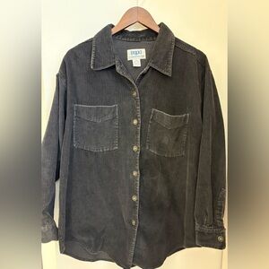 Vintage Soho Compagnie Faded Black Corduroy Button-Up Shacket Lightweight  Sz: M